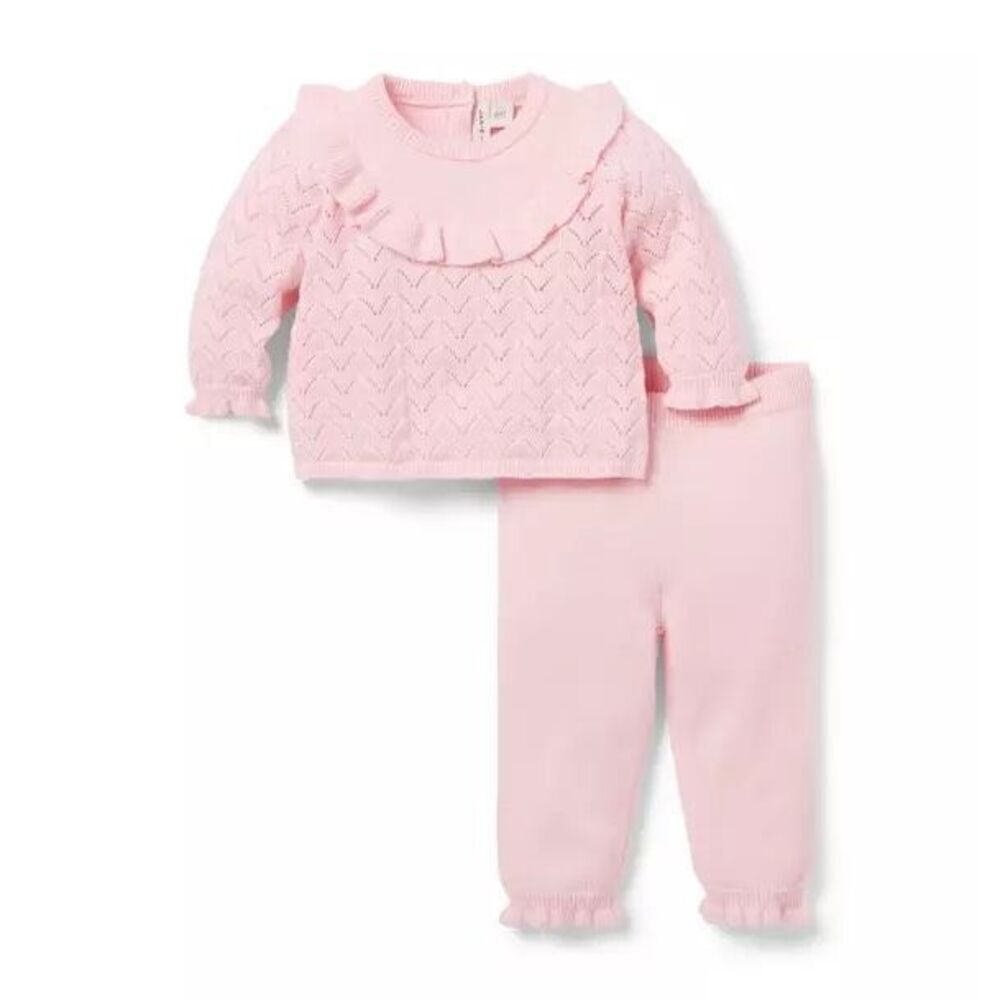 Janie and Jack Baby Ruffle Collared SweaterβSet size 6β12 months